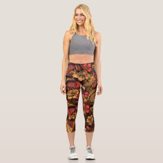 Japanese dragon koi pattern. capri leggings