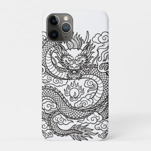 Japanese Dragon Line Art Mousepad Design Case-Mate iPhone Case