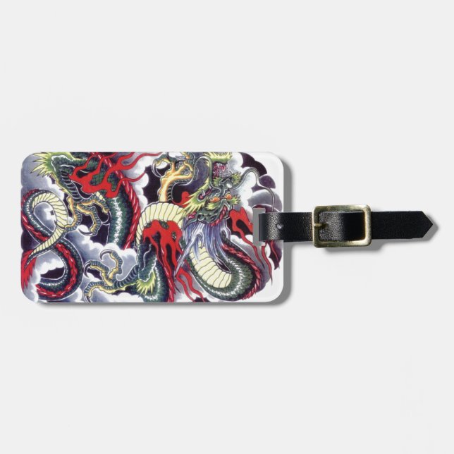 Japanese Dragon Luggage Tag (Front Horizontal)