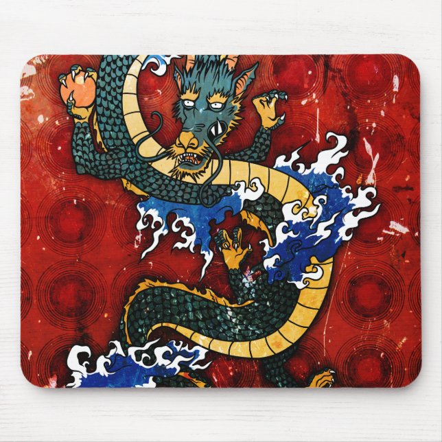 Japanese Dragon Mouse Pad (Front)