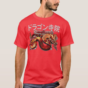Japanese Dragon Temple Japan Illustration T-Shirt