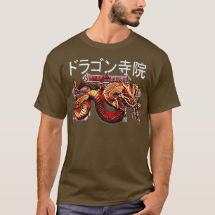 Japanese Dragon Temple Japan Illustration T-Shirt