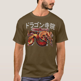 Japanese Dragon Temple Japan Illustration T-Shirt