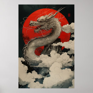 Japanese Dragon Ukiyo-e – Mythical Power Poster