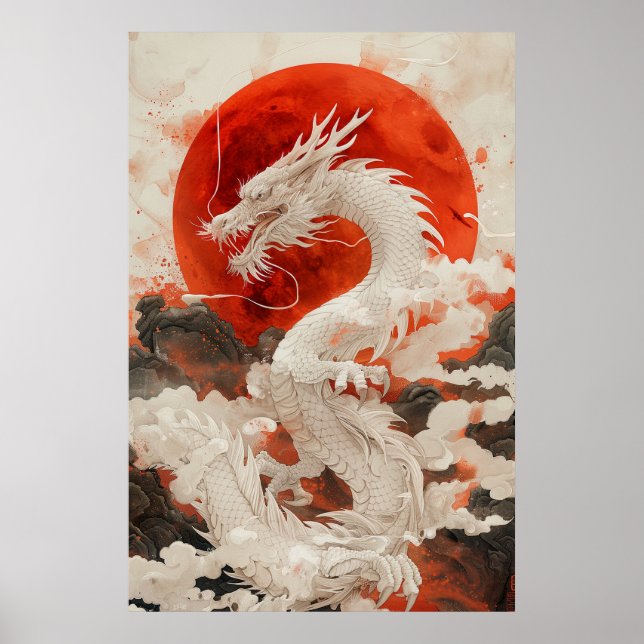 Japanese Dragon Ukiyo-e – Mythical Power Poster (Front)