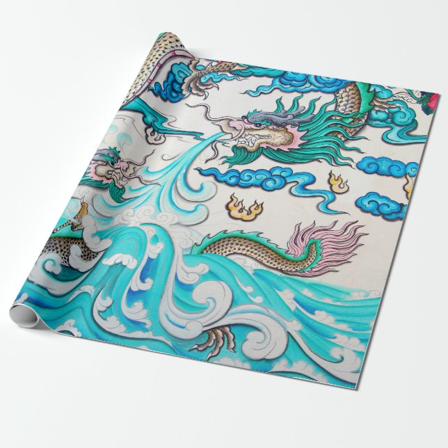 JAPANESE DRAGON Wrapping Paper (Unrolled)