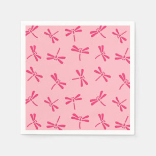 Japanese Dragonfly Pattern, Light Coral Pink Napkin