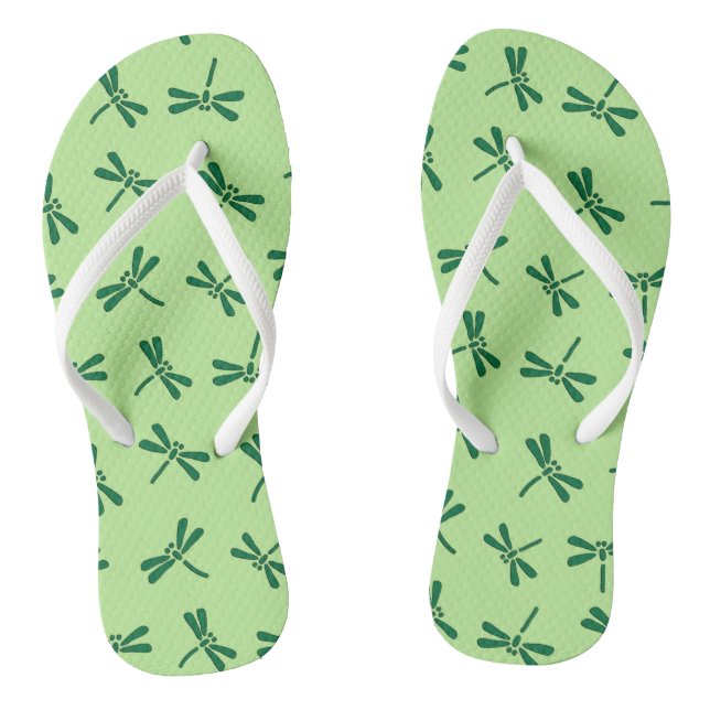 Japanese Dragonfly Pattern, Light Jade Green Jandals (Footbed)