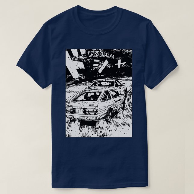 Japanese Drift Racer AE86 Drifting  Eurobeat Inten T-Shirt (Design Front)