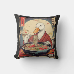 Japanese Duck Ramen , Fun Foodie Gift for Noodle Cushion