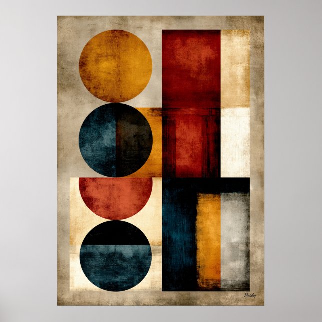 Japanese Editorial Geometric Abstract Wall Art (Front)
