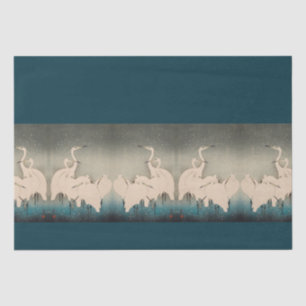 Japanese Egrets in Snow Wildlife Asia Tissue Paper