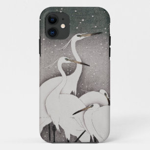 Japanese Egrets Koson Cranes Winter Snow Case-Mate iPhone Case