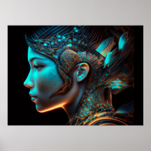 Japanese Electro Cyberpunk Profile Portrait