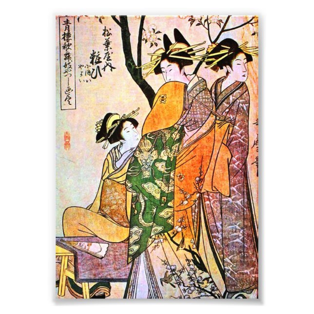 Japanese Engraving Three Geisha 1911 Photo Print (Front)