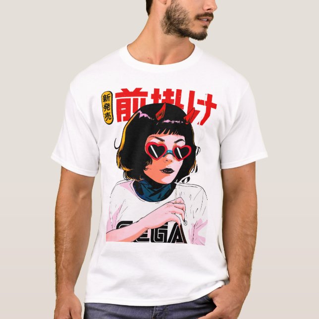 Japanese Evil Girl Urban Modern Vaporwave Style  T-Shirt (Front)