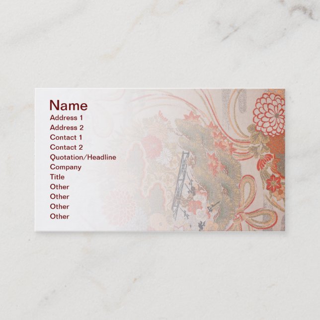 Japanese fabric Business Card (Front)