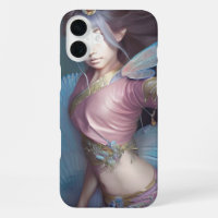 Japanese Fairy pink and light blue Fantasy AI Art