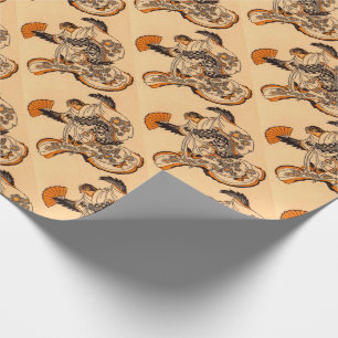 Japanese fairytale The Tongue Cut Sparrow Wrapping Paper
