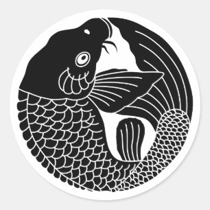 Japanese Family Crest-Carp Classic Round Sticker