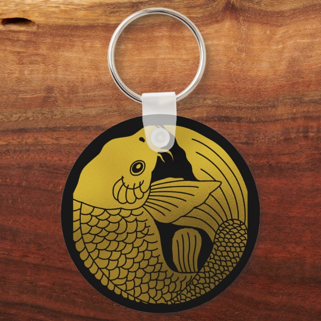 Japanese Family Crest-Carp Key Ring (Front)