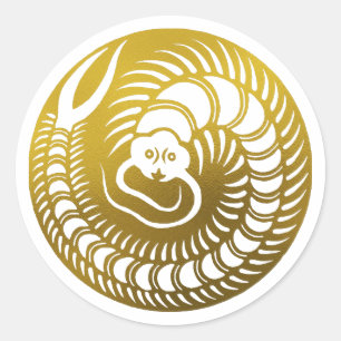 Japanese Family Crest-Centipede Classic Round Sticker