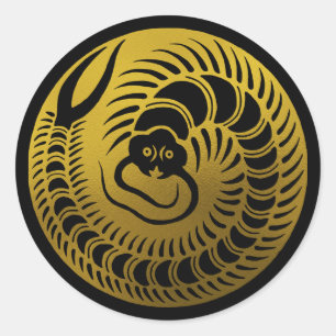Japanese Family Crest-Centipede Classic Round Sticker