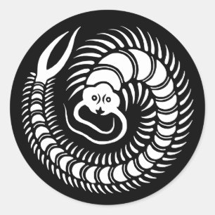 Japanese Family Crest-Centipede Classic Round Sticker
