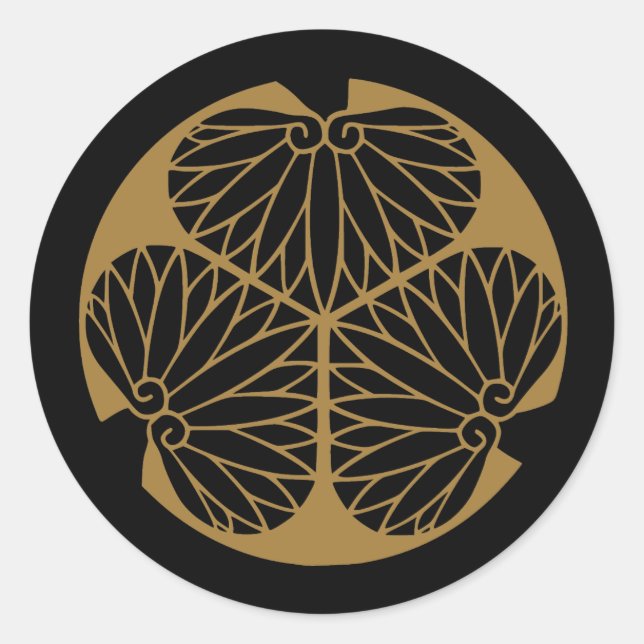 Japanese Family Crest KAMON Symbol Classic Round Sticker (Front)