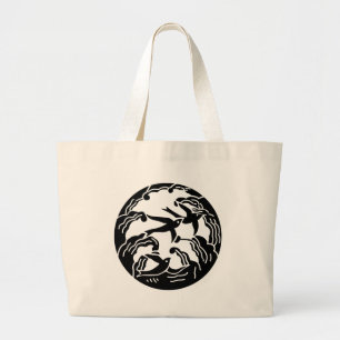 Japanese Family Crest KAMON Symbol Large Tote Bag