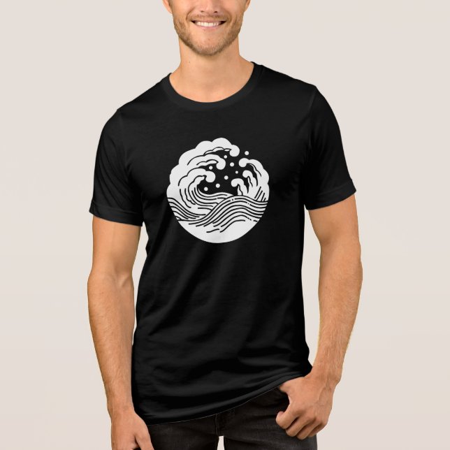 Japanese Family Crest-Wave Tri-Blend Shirt (Front)