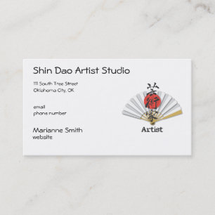 Japanese Fan with Calligraphy for "Artist" Business Card