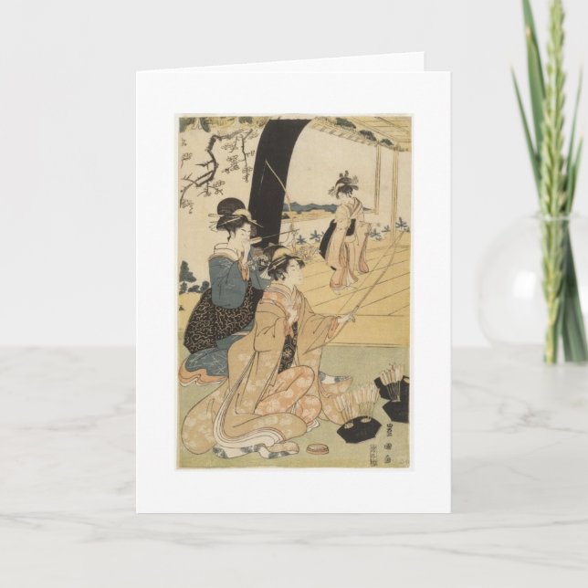 Japanese Females practicing archery c. 1798 Card (Front)