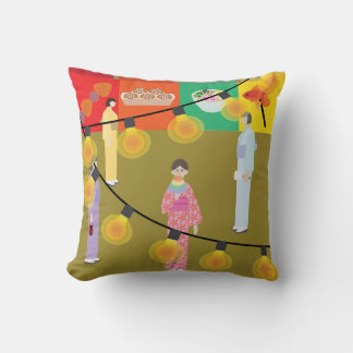 Japanese Festival at Night Cushion