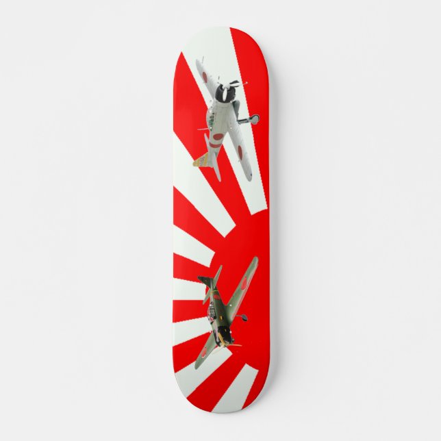 Japanese fighter planes with Flag Skateboard (Front)