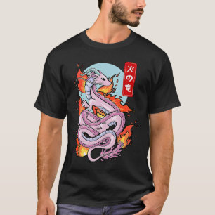Japanese Fire Dragon Elemental Mythical Winged Rep T-Shirt
