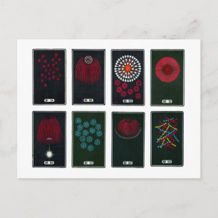 Japanese Firework Graphic Designs, 19th Century Ca Postcard