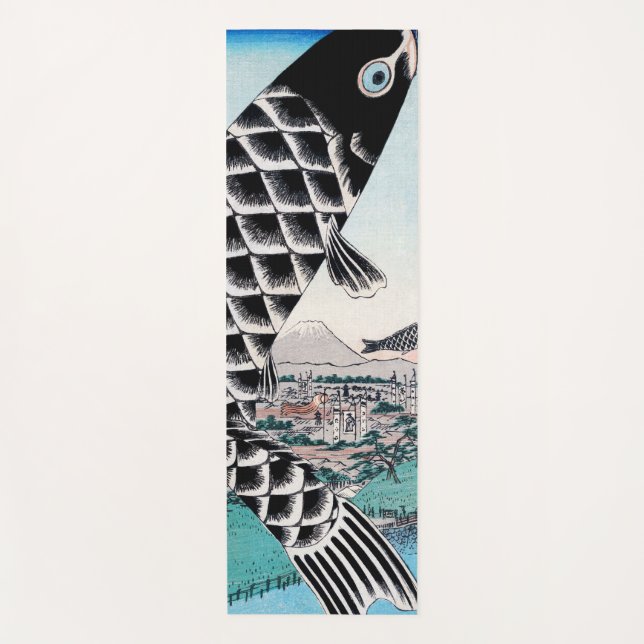 JAPANESE FISH AND WAVE YOGA MAT (Front)