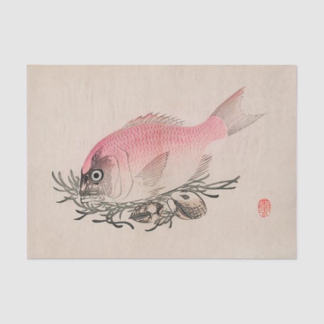 JAPANESE FISH IN PINK Tissue Paper (Front)