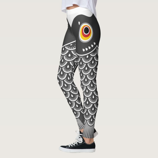Japanese Fish Koinobori Patterned Leggings (Left)