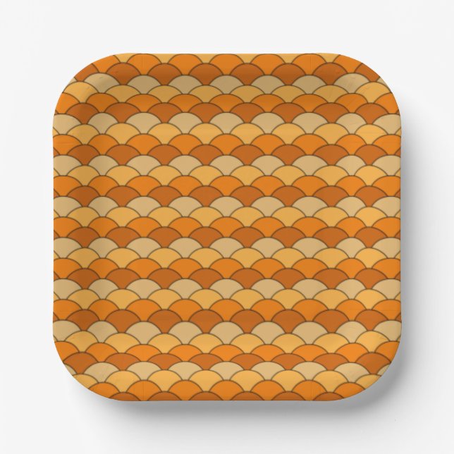 Japanese Fish Scale Pattern Paper Plate (Front)