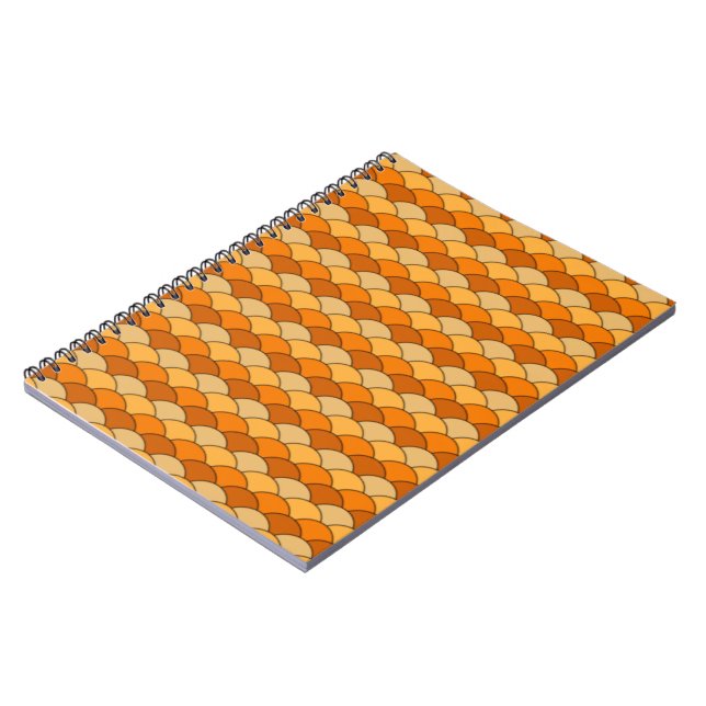 Japanese Fish Scale Pattern Spiral Notebook (Left Side)