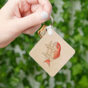 Japanese Fish Yokai (Wedding Scroll) Key Ring