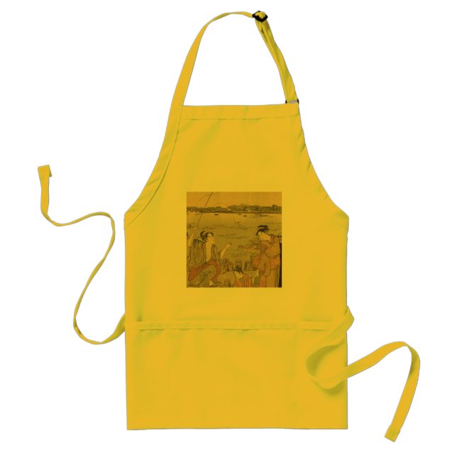 Japanese Fishing Woodblock Fishermen Standard Apron (Front)