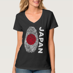 Japanese flag as fingerprint motif T-Shirt