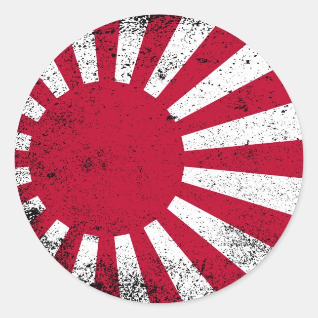 Japanese Flag Classic Round Sticker (Front)