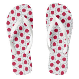 Japanese Flag Colours Hearts Pattern Patriotic Jandals