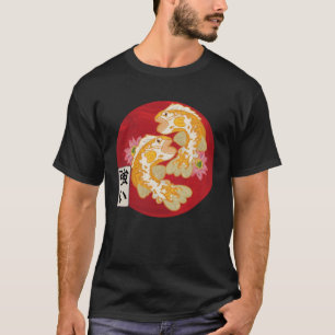 Japanese Flag Koi Fish Koi Carp Aquarium Koi Kanji T-Shirt