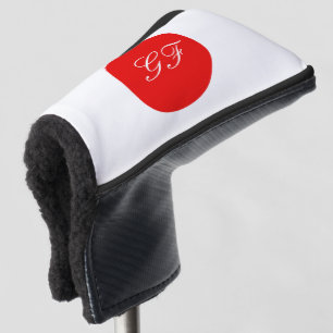 Japanese flag monogrammed golf head putter cover