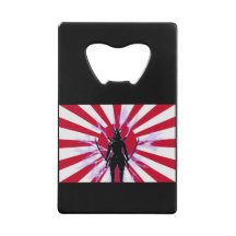 Japanese Flag & Rising Sun Samurai Warrior